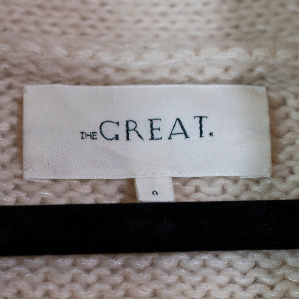 The Great Heart Lodge Wool Blend Knit Open Front Cardigan Sweater Cream Holly