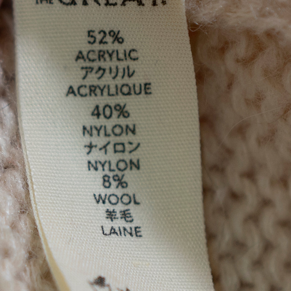The Great Heart Lodge Wool Blend Knit Open Front Cardigan Sweater Cream Holly