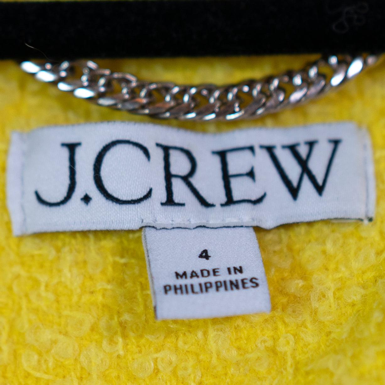 J. Crew Long Lady Jacket Wool Blend Boucle Textured Collarless Blazer Yellow 4
