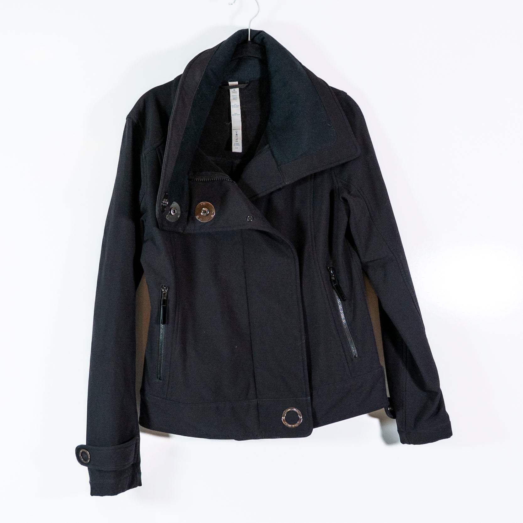 Lululemon Women's Audrey Full Zip Spread Collar Water Resistant Jacket Black 6