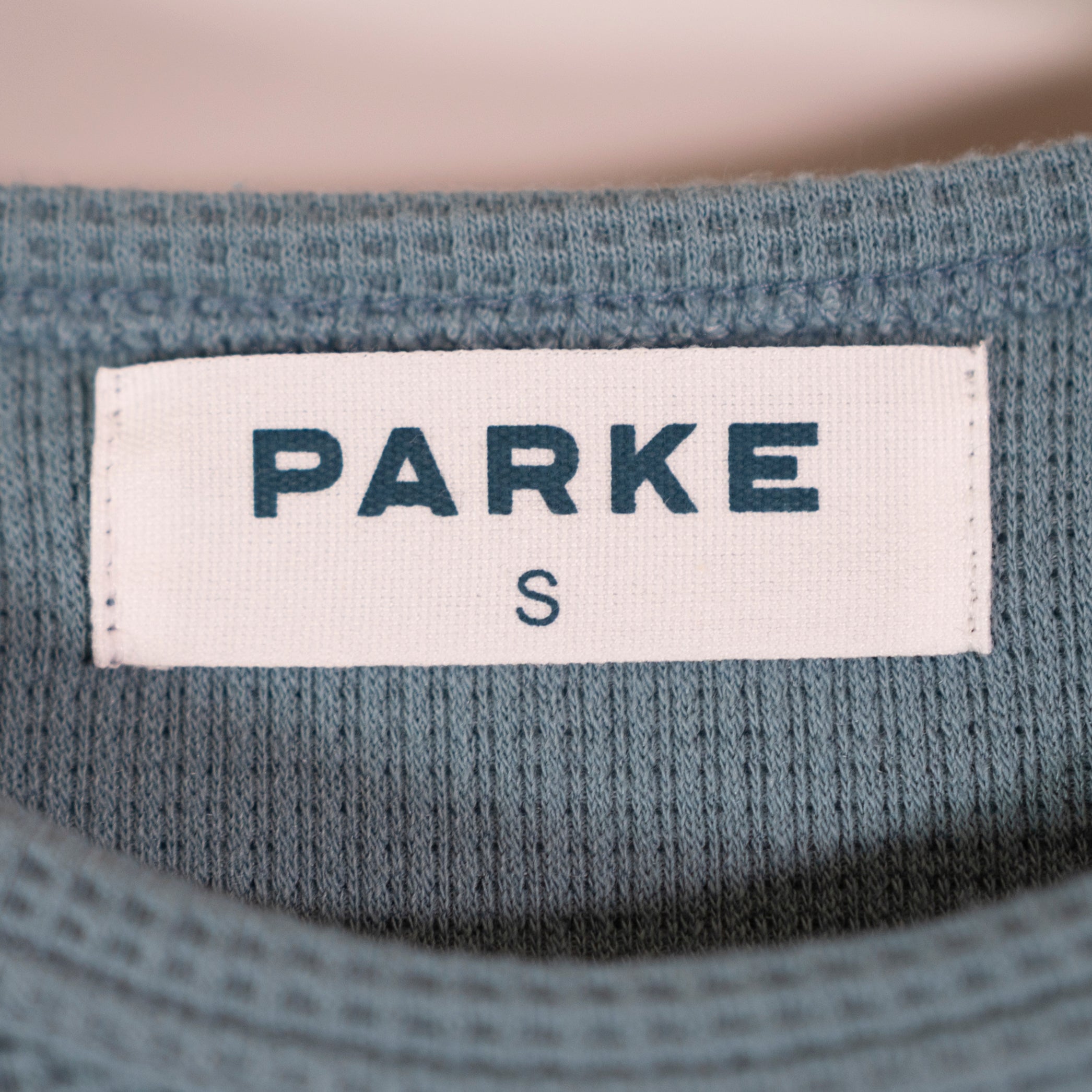 NEW Parke Waffle Weave Cotton Stretch Short Sleeve Crew Neck Tee Shirt Glacier S