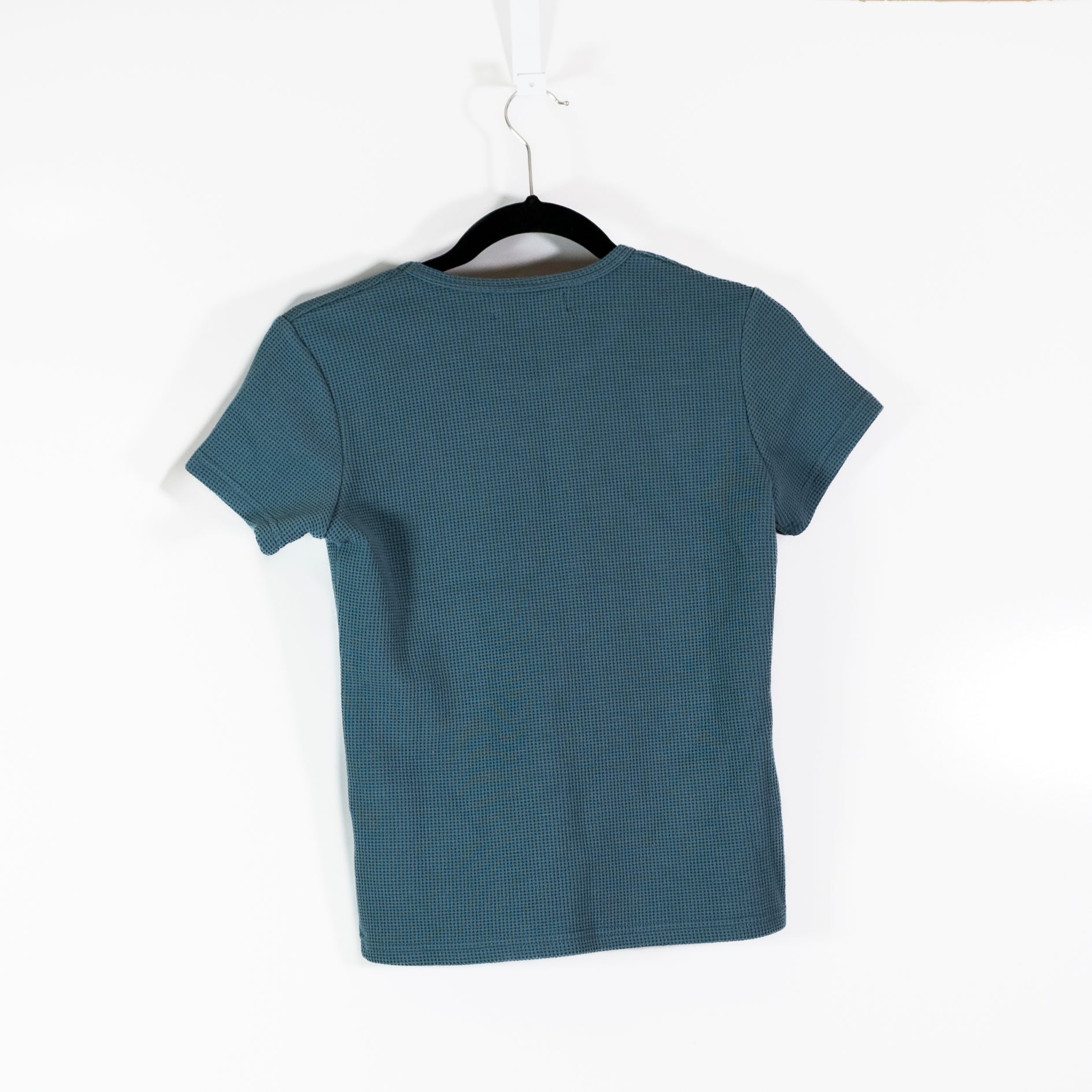 NEW Parke Waffle Weave Cotton Stretch Short Sleeve Crew Neck Tee Shirt Glacier S