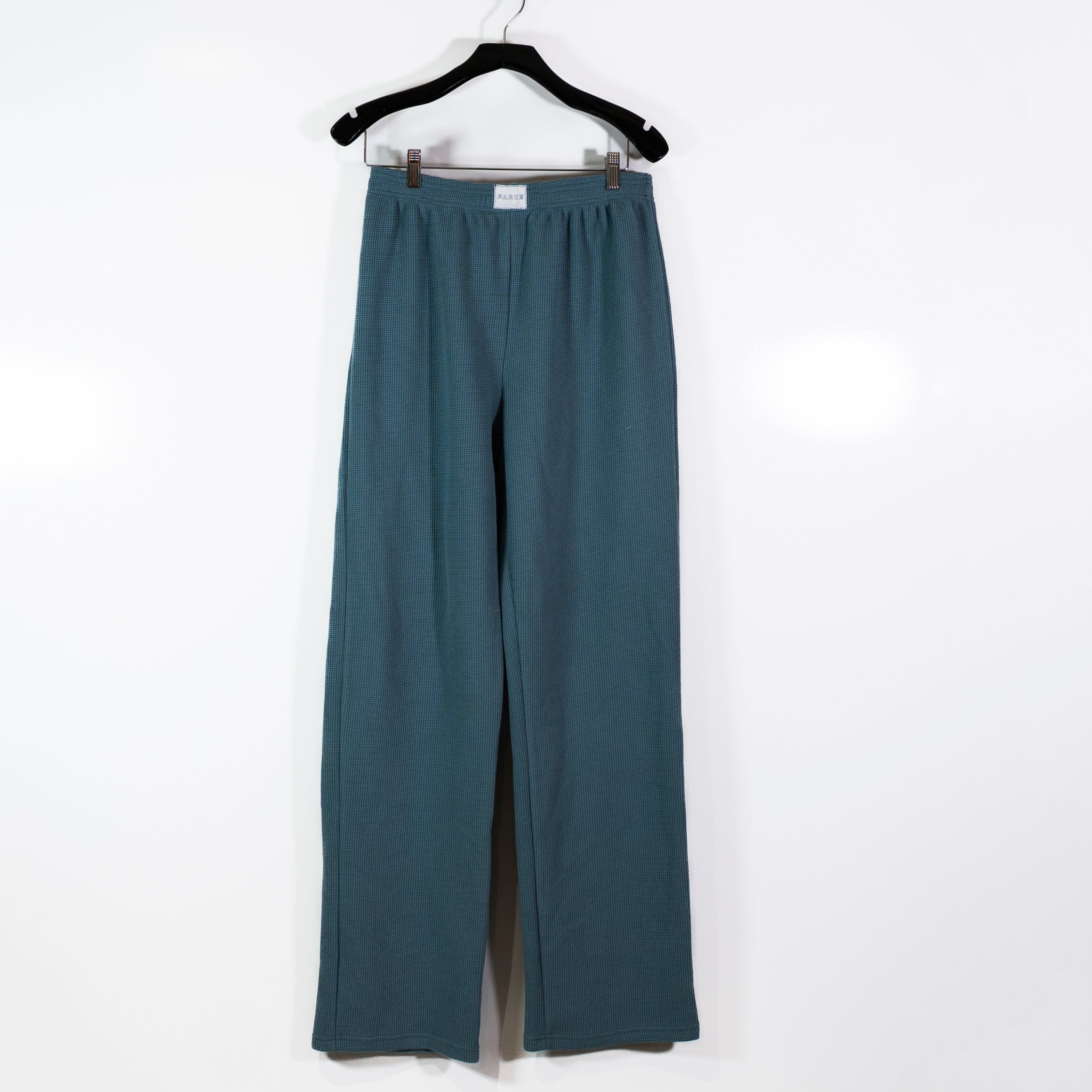 NEW Parke Waffle Boxer Sweats Pants Straight Leg Relax Lounge Glacier Blue Small