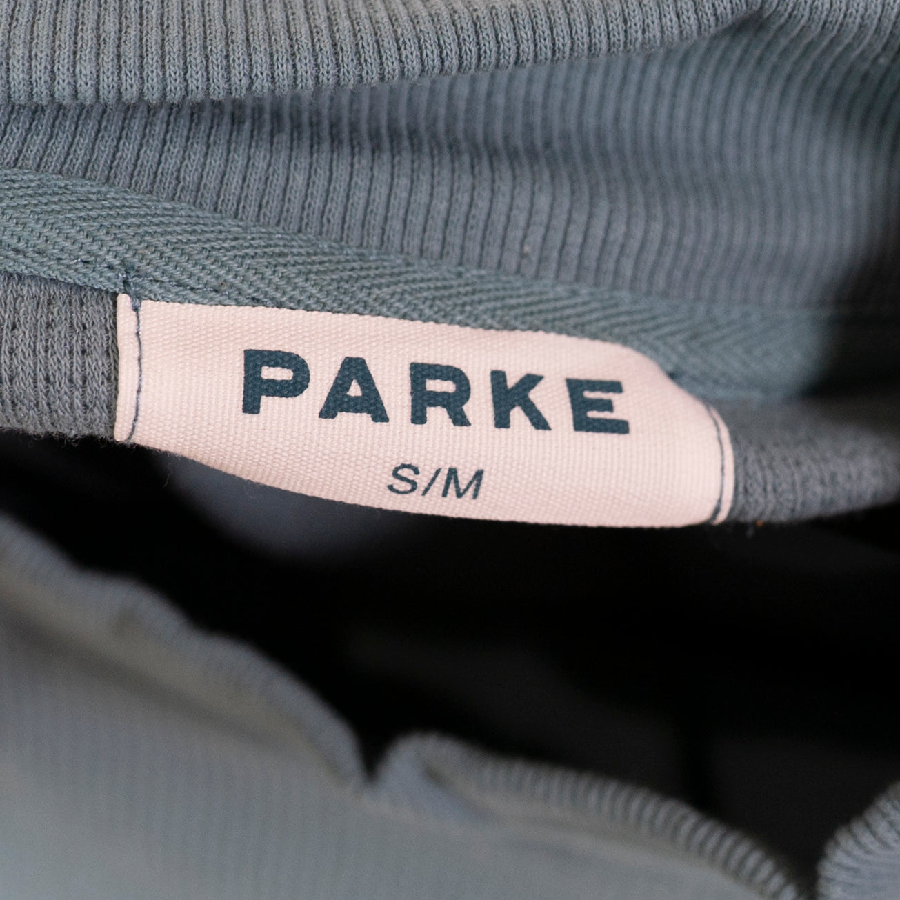 NEW Parke Waffle Weave Cotton Long Sleeve Mockneck Pullover Sweater Glacier S/M
