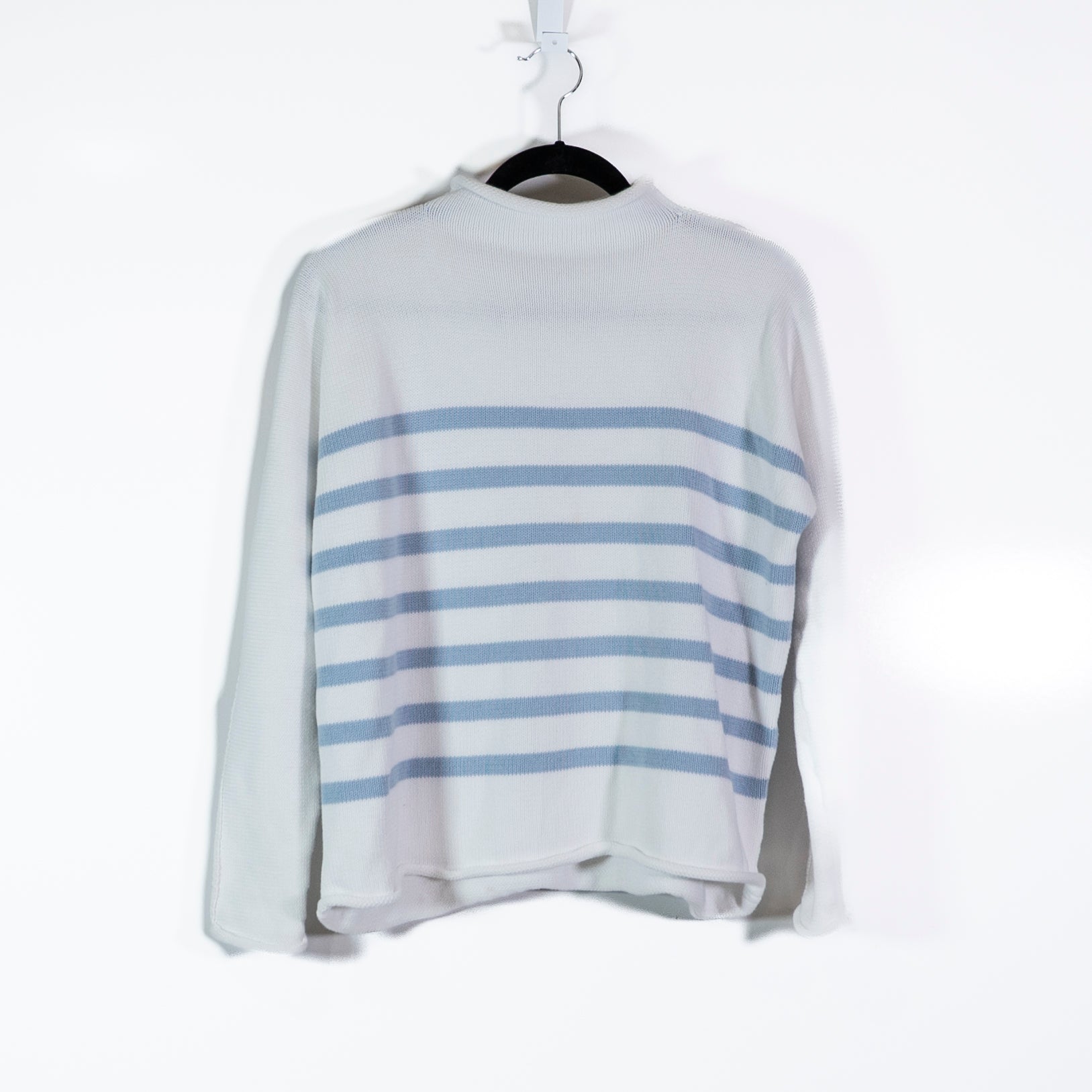 Frank And Eileen Women's Monterey Cotton Knit Rolled Funnel Neck Sweater Ice XS