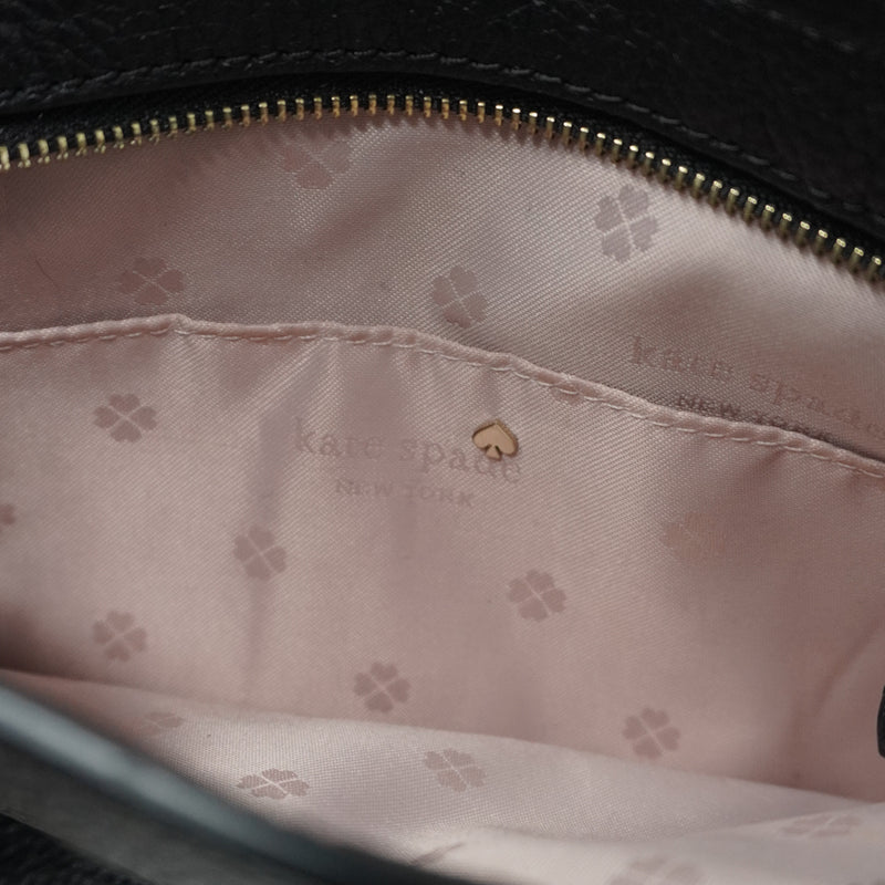Kate Spade Polly Black Genuine Leather Gold Chain Crossbody Shoulder Purse Bag