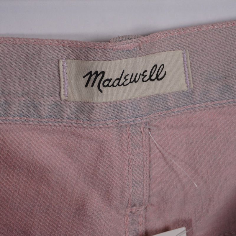 NEW Madewell Rigid Denim A-Line Mini Jean Skirt: Overdyed Edition Pink 30