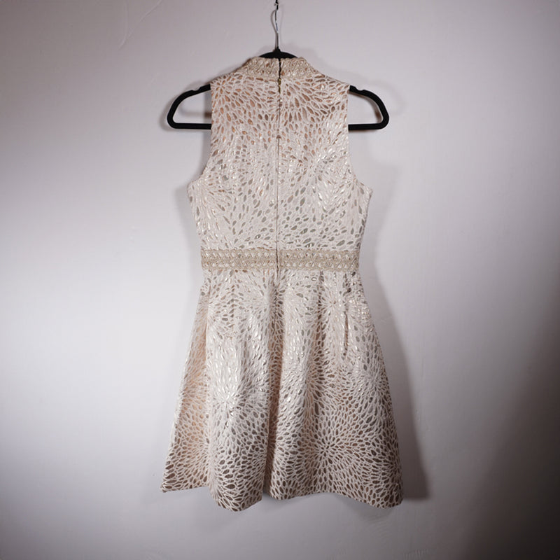 NEW Lilly Pulitzer Franci Gold Metallic Lagoon Jacquard Embroidered Dress 0