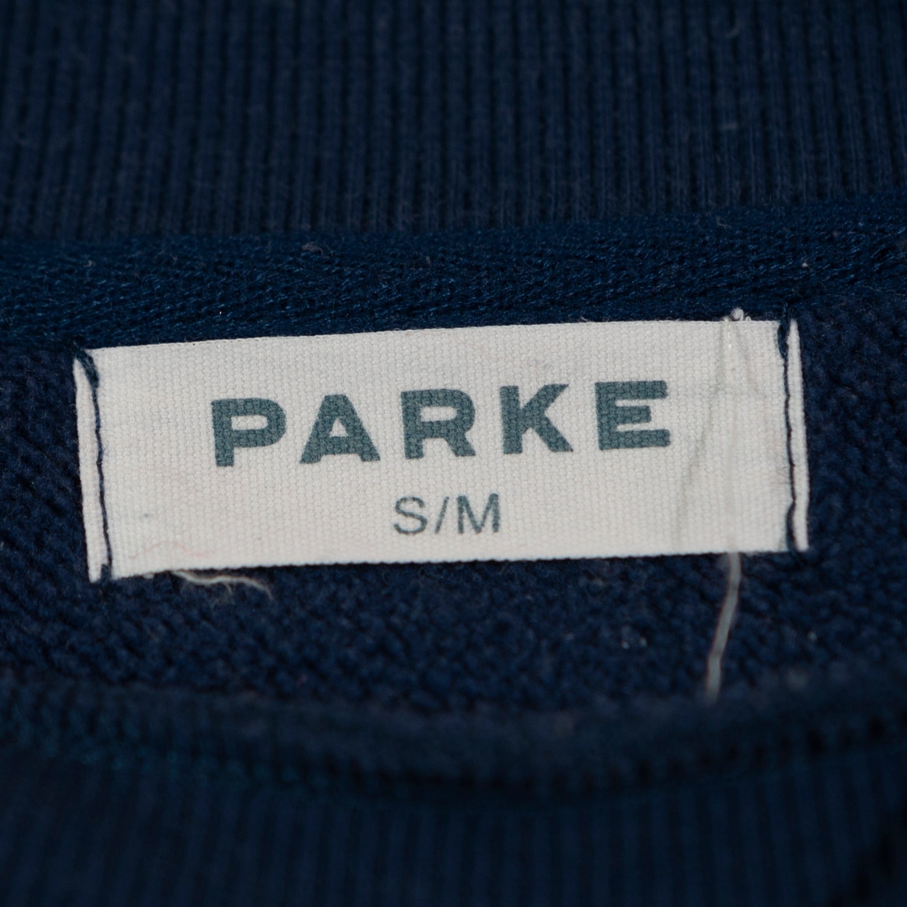 Parke Chicago Graphic Logo Signature Mockneck Sweater Sweatshirt Denim Blue S/M