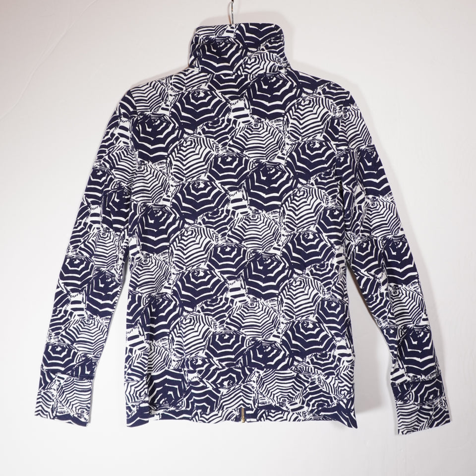 Lilly Pulitzer Leona Oh Cabana Boy Umbrella Print Full Zip Cotton Stretch Jacket