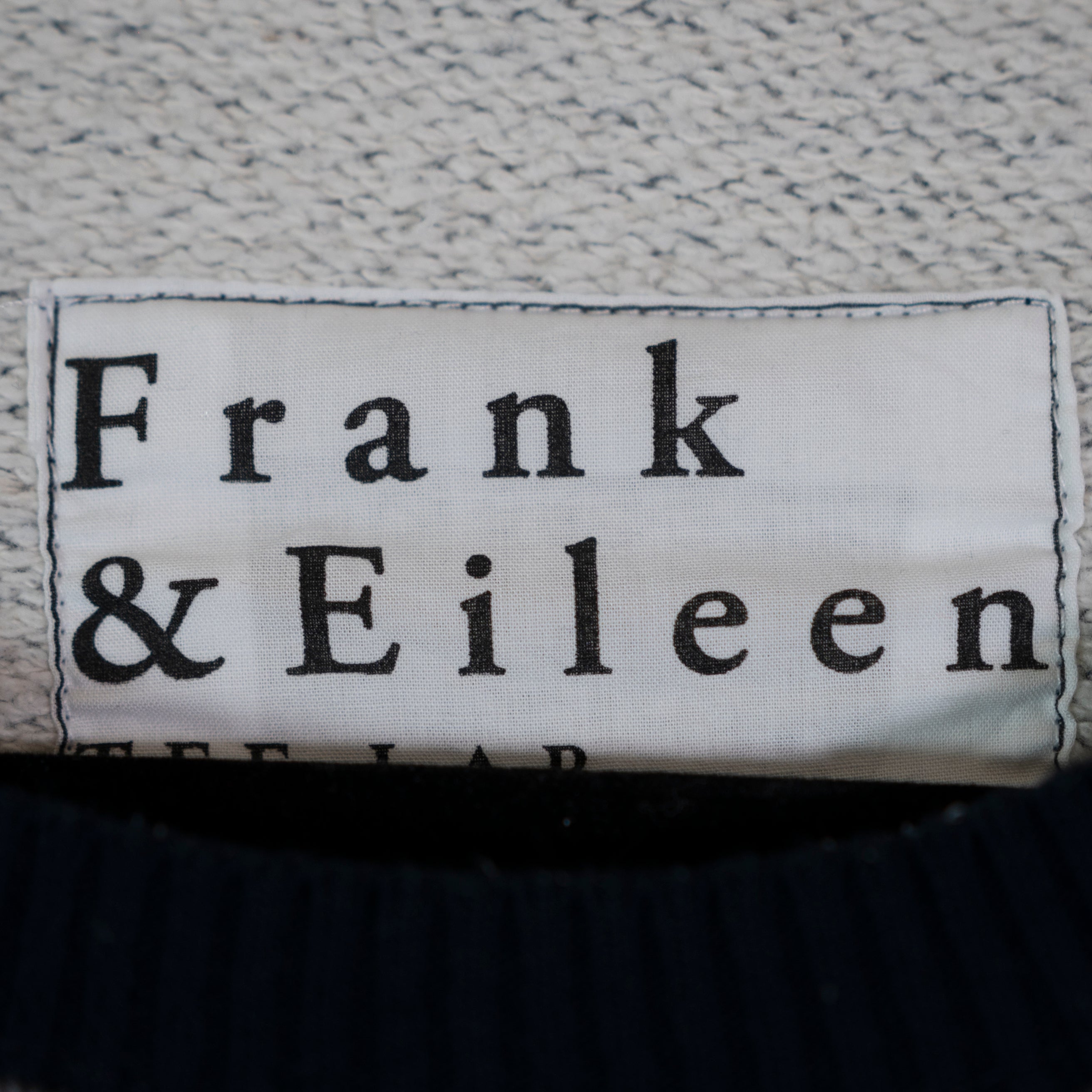 Frank & Eileen The Lab Cotton Crew Neck Pullover Sweatshirt Sweater Black Stripe
