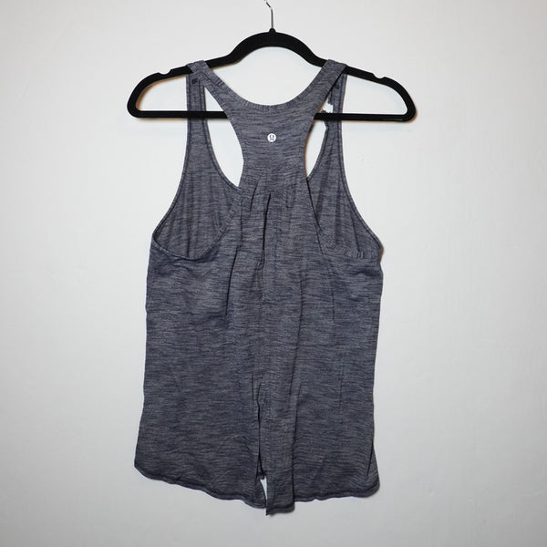 Lululemon Women's Salute The Sun Tie Knot Back Athletic Tank Top Heathered Black