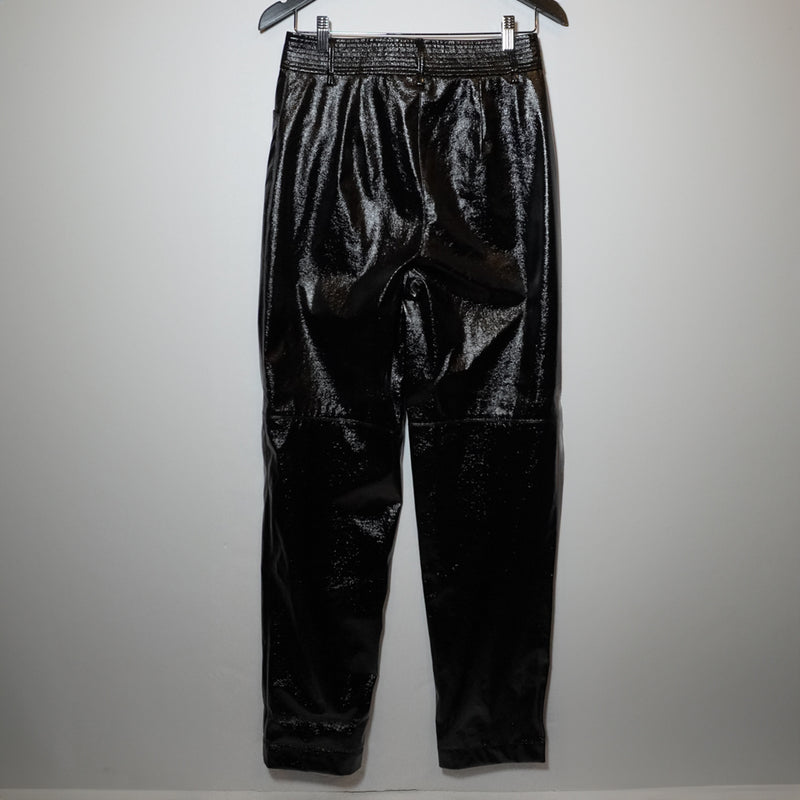 Wilfred Aritzia Funk Shiny Faux Vegan Patent Leather Straight Leg Casual Pants S