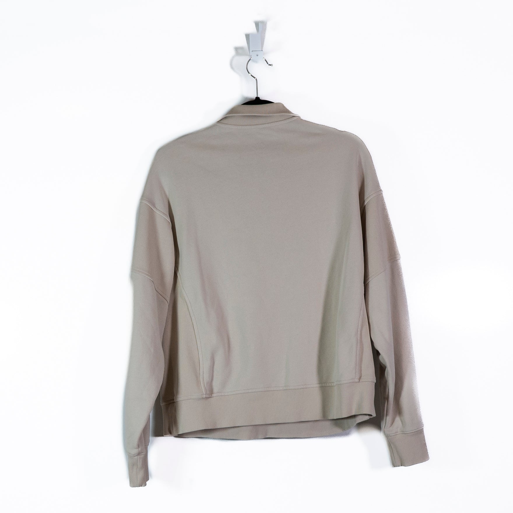 Vuori Women's Sedona Rib Half Zip Terry Lined Pullover Sweater Sweatshirt Bone M
