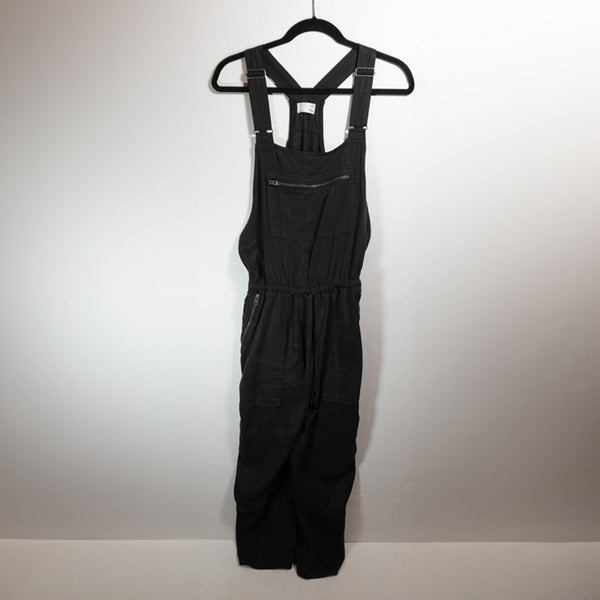 Wilfred Free Aritzia Valletta Overalls Cropped Twill Jumpsuit Solid Black XXS