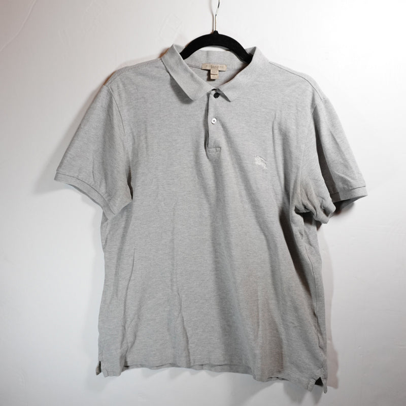 Burberry Brit Men's Cotton Short Sleeve Collared Polo Shirt Plaid Gray XL