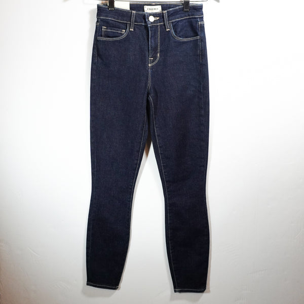 NEW L'Agence Margot Cotton Stretch Skinny High Rise Denim Jeans Bleu 23