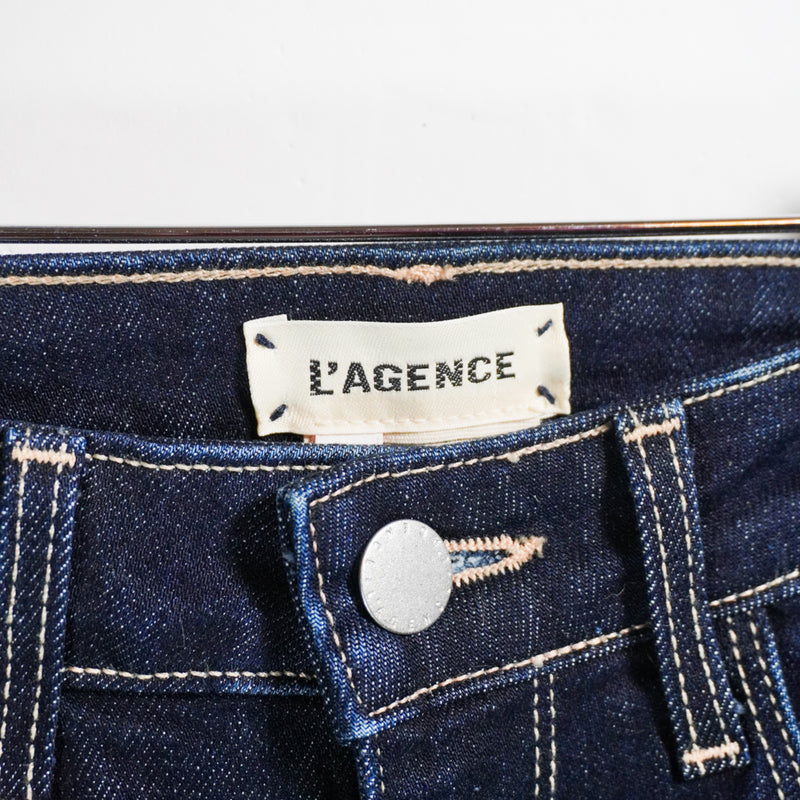 NEW L'Agence Margot Cotton Stretch Skinny High Rise Denim Jeans Bleu 23