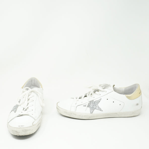 Golden Goose GGDB Private Edt Silver Glitter Sparkle Low Top Sneakers Shoes 10