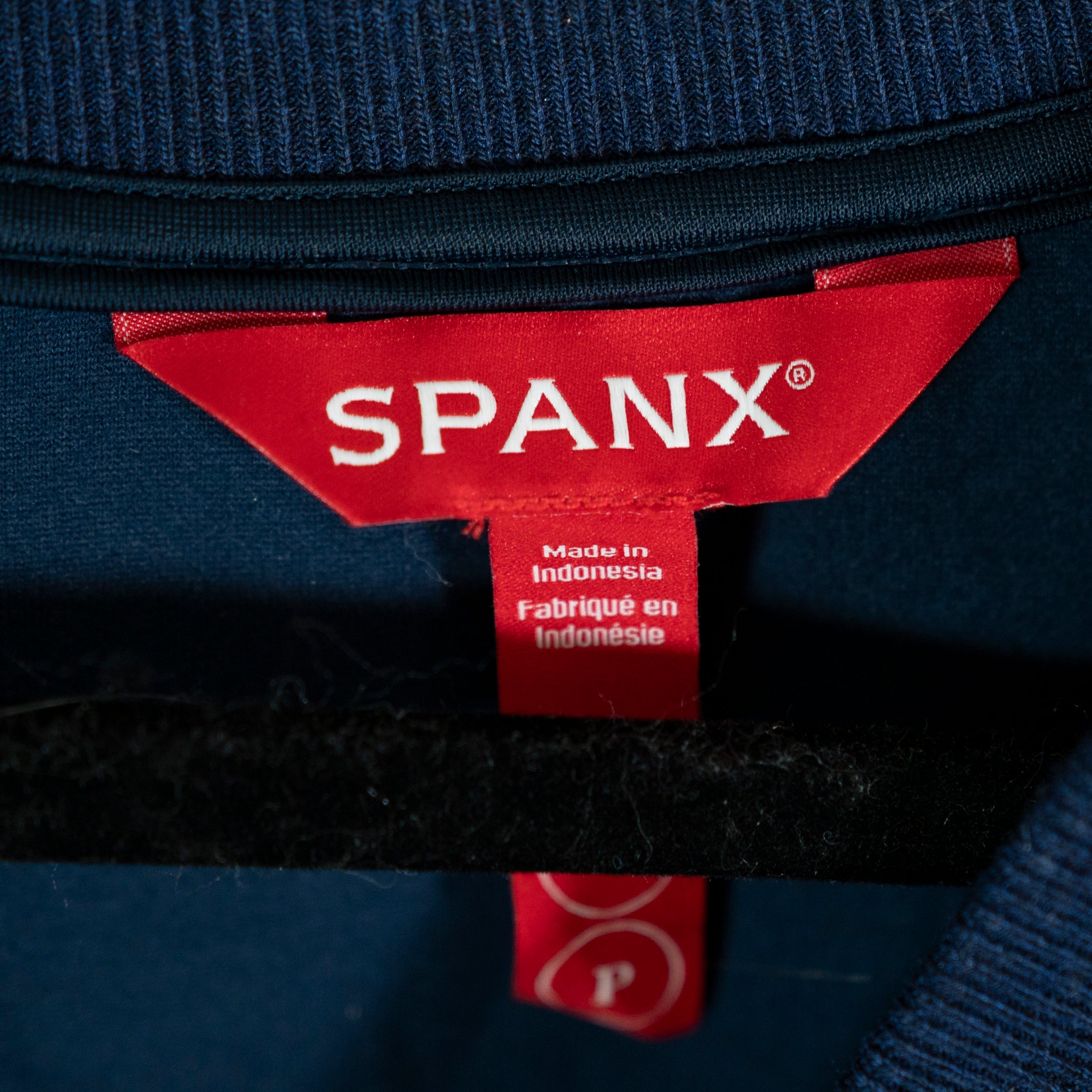 NEW Spanx AirEssentials Brushed V-Neck Tunic Sweatshirt Heather Timeless Navy S