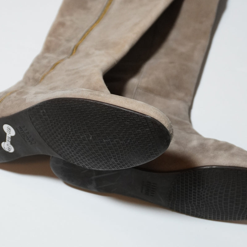 Stuart Weitzman Genuine Suede Leather Hidden Wedge Heel Knee High Boots Shoes 8