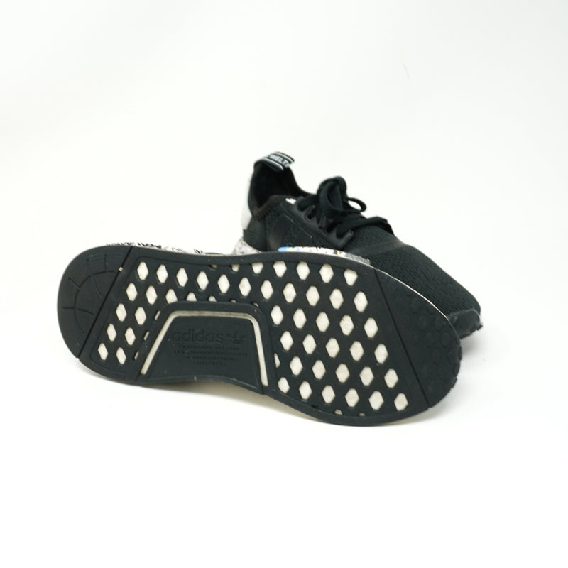Adidas Men's NMD_R1 Black Graffiti Scribble Print Low Top Athletic Sneakers Shoe