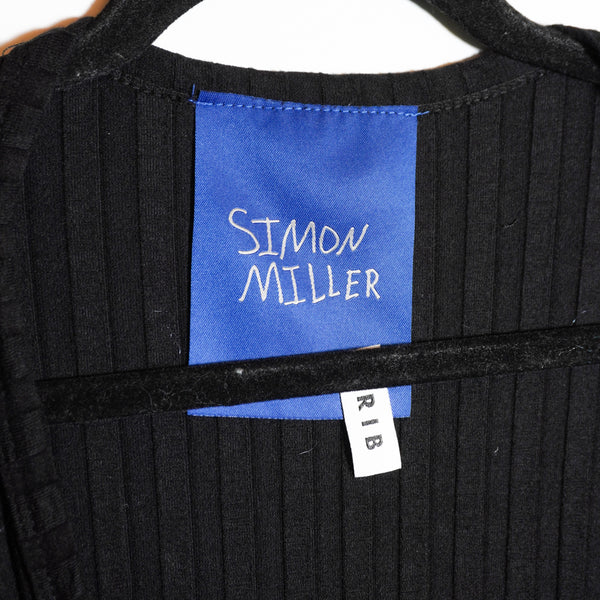 SIMON MILLER Micro Modal Ribbed Knit Stretch Accordion Pleated Open Cardigan XXL