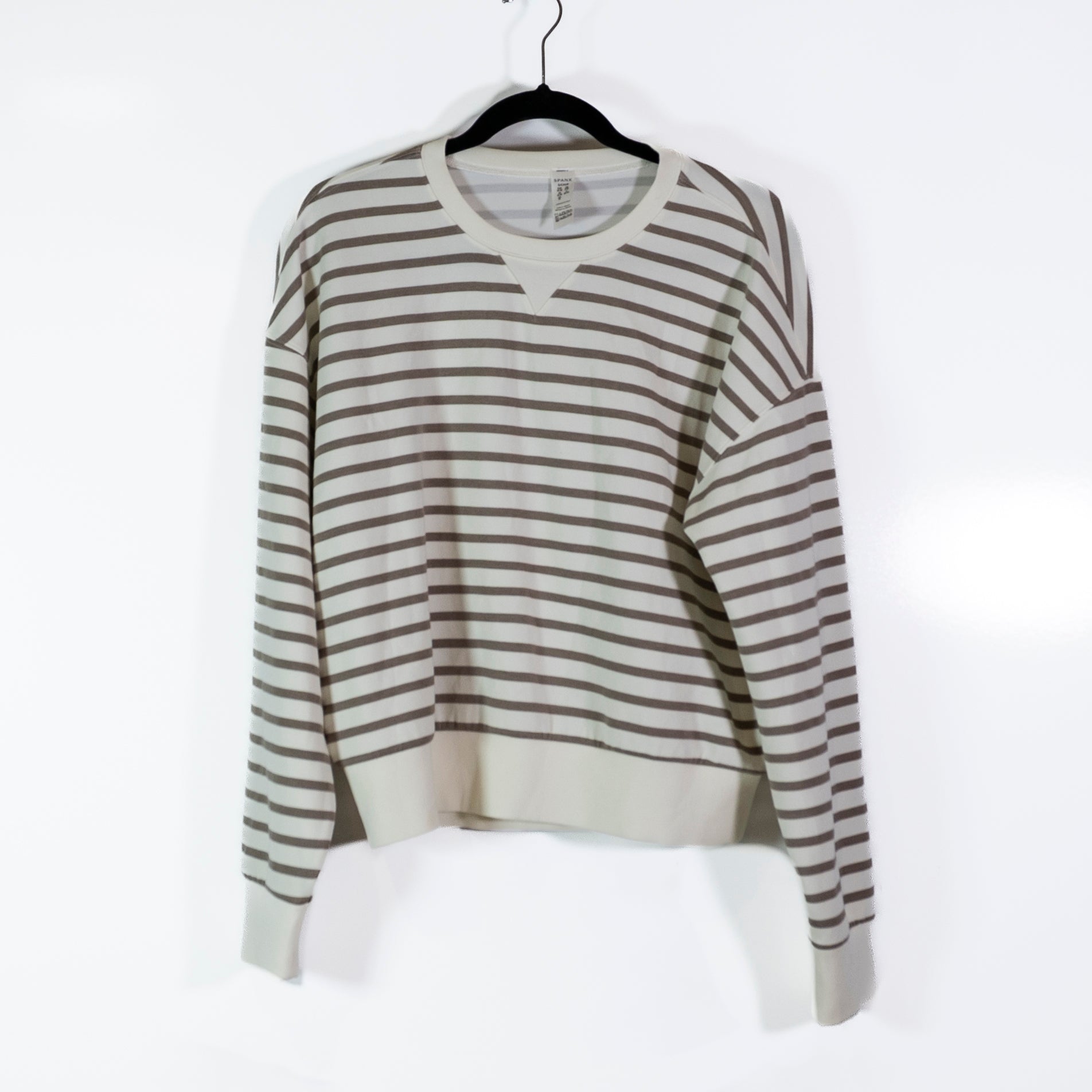 Spanx Women's AirEssentials Crew Neck Long Sleeve Pullover Sweatshirt Beige S