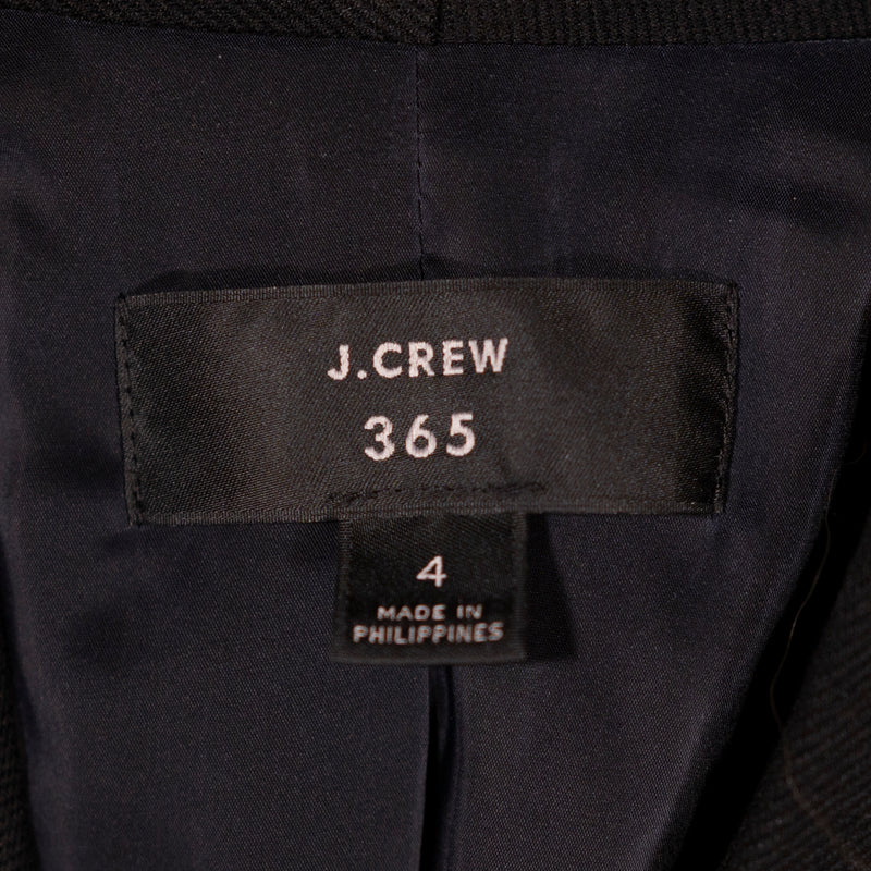 J. Crew Women's Stretch Twill Going Out Open Front Blazer Jacket Navy Black 4