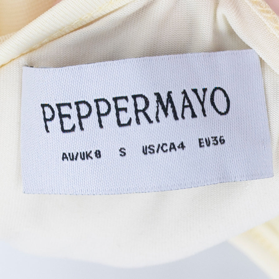 Peppermayo Deena Halterneck Ruched Draped Sleeveless Mini Dress Yellow 4