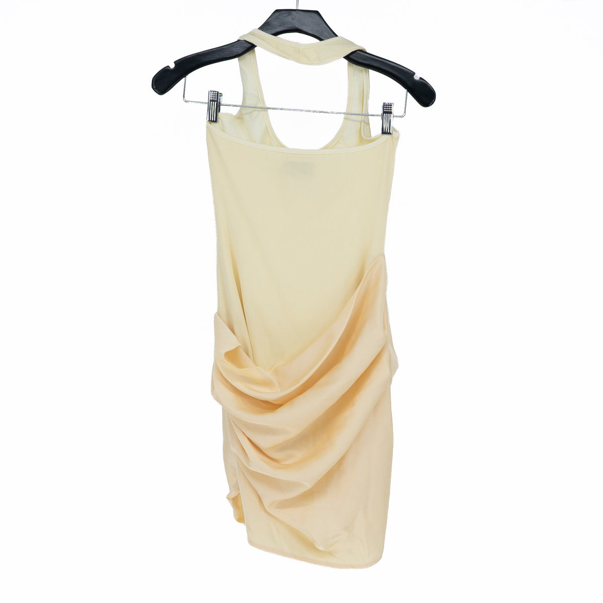 Peppermayo Deena Halterneck Ruched Draped Sleeveless Mini Dress Yellow 4