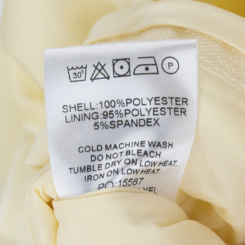 Peppermayo Becka Tiered Ruffle Satin Butter Yellow Mini Dress 2