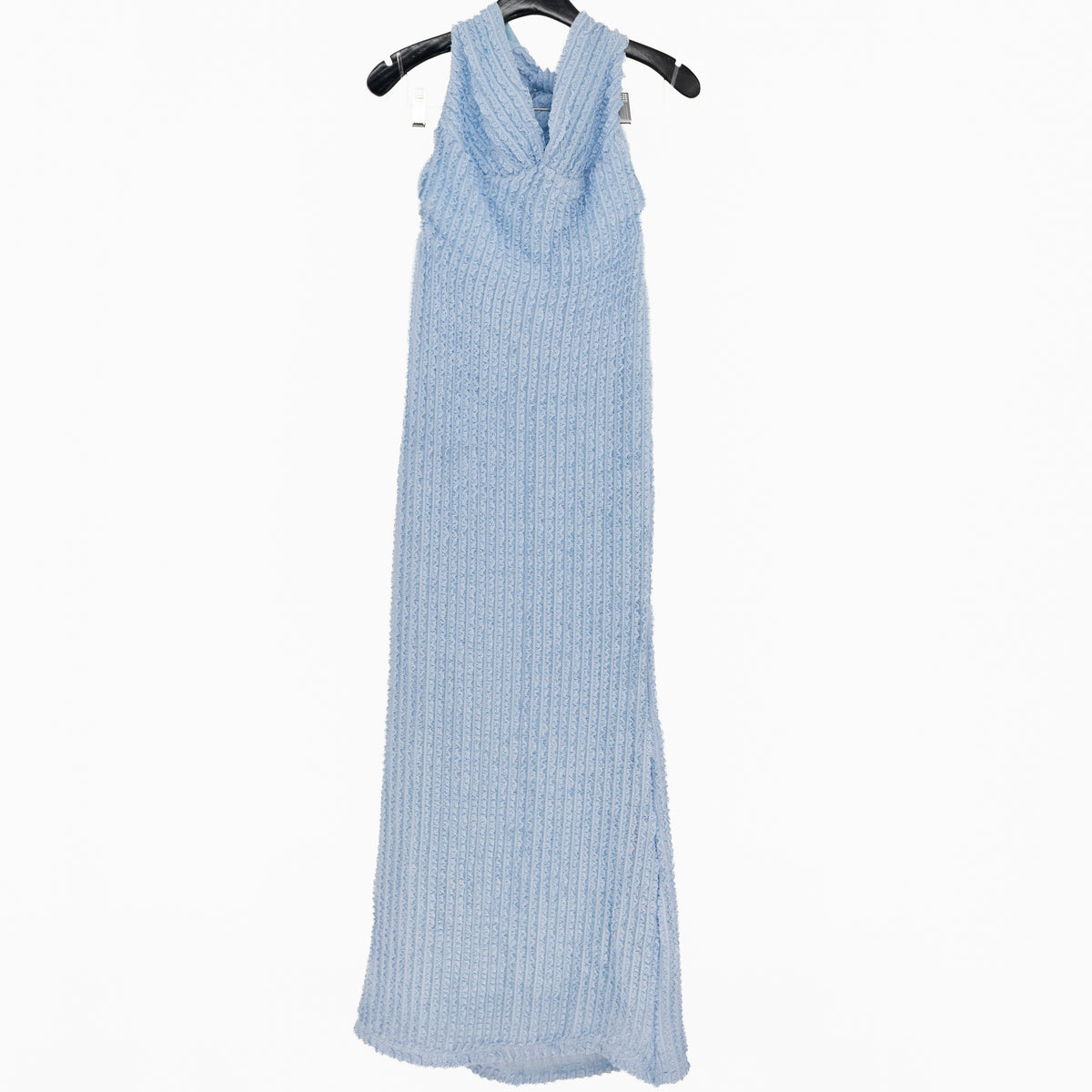 NEW Peppermayo Chantelle Open Back Lace Ruffle Long Maxi Dress Blue 2