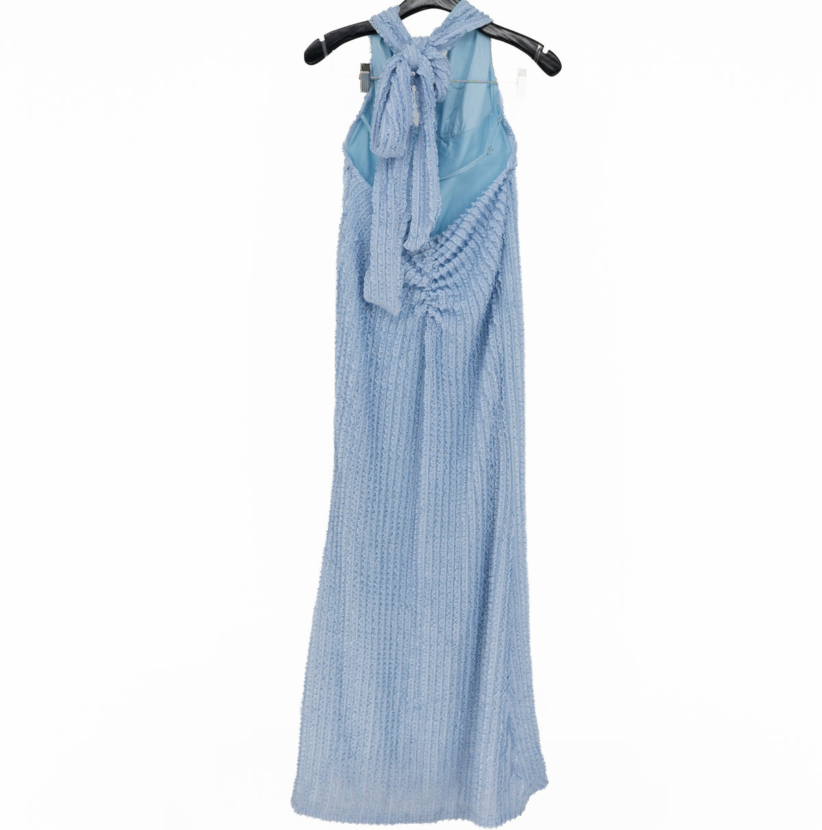 NEW Peppermayo Chantelle Open Back Lace Ruffle Long Maxi Dress Blue 2