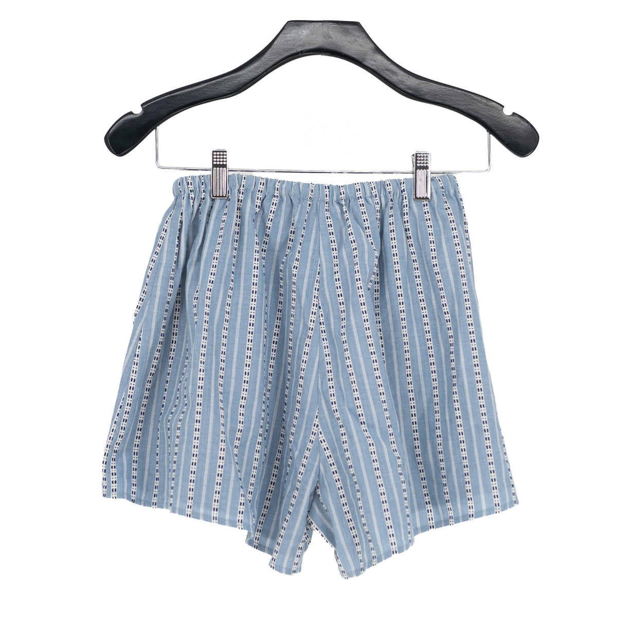 Sabo Cotton Blend Open Tie Front Micro Print Blue White Pull On Mini Shorts XS