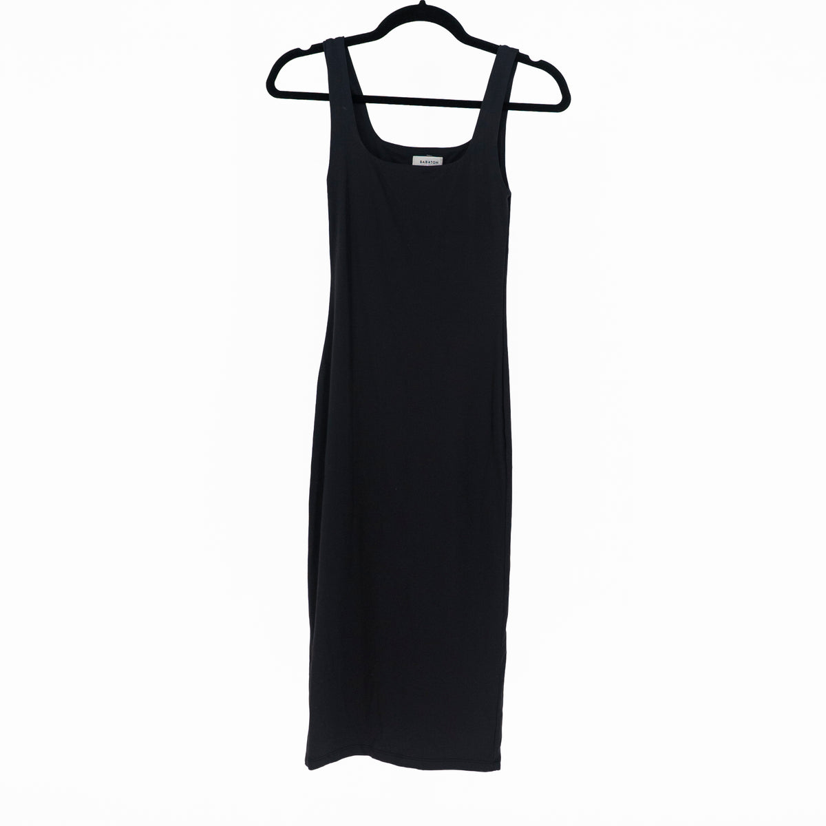 Babaton Aritzia Women's Scoop Neck Sleeveless Midi Tank Bodycon Dress Black XXS
