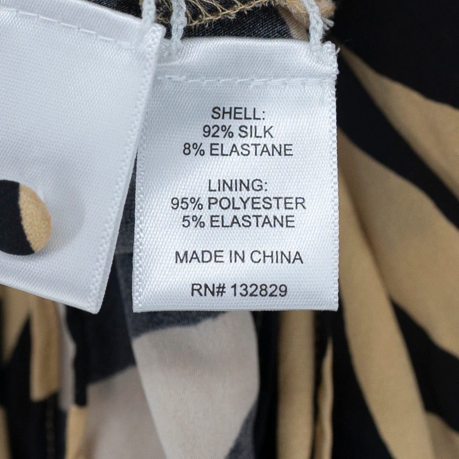 Sofia Richie Grainge SRG Everlee Silk Tiger Print Asymmetrical Top Blouse XXS