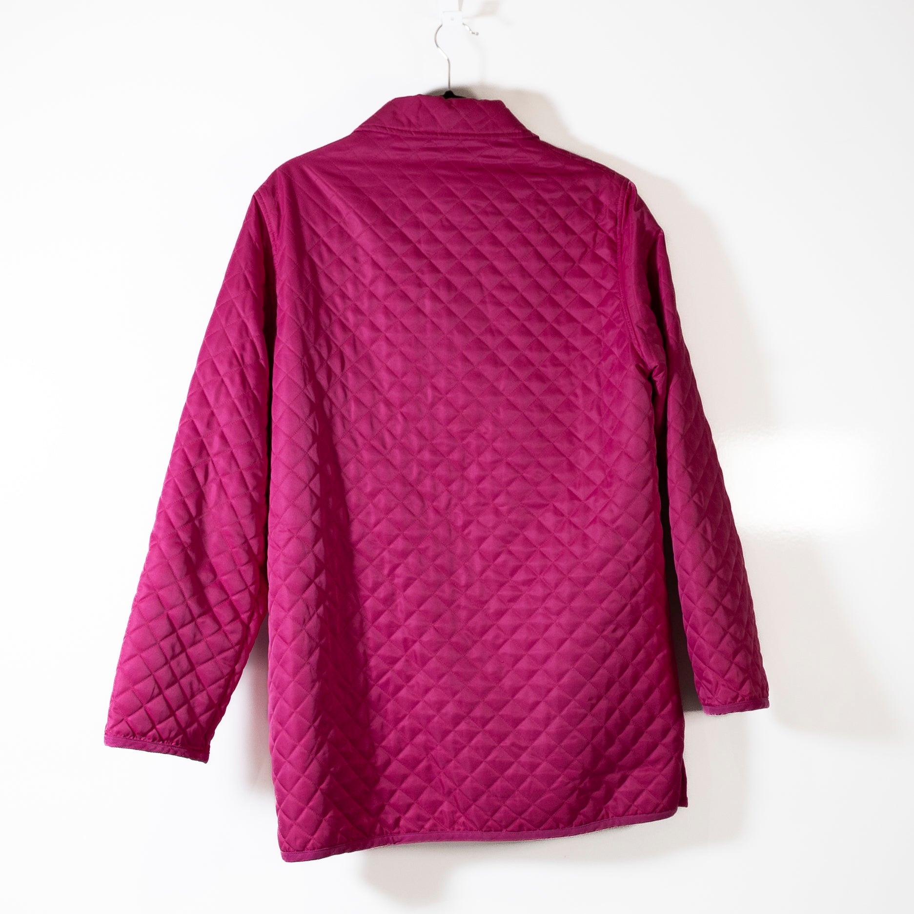 Lilly Pulitzer Vintage White Label Quilted Snap Button Collared Jacket Coat Pink