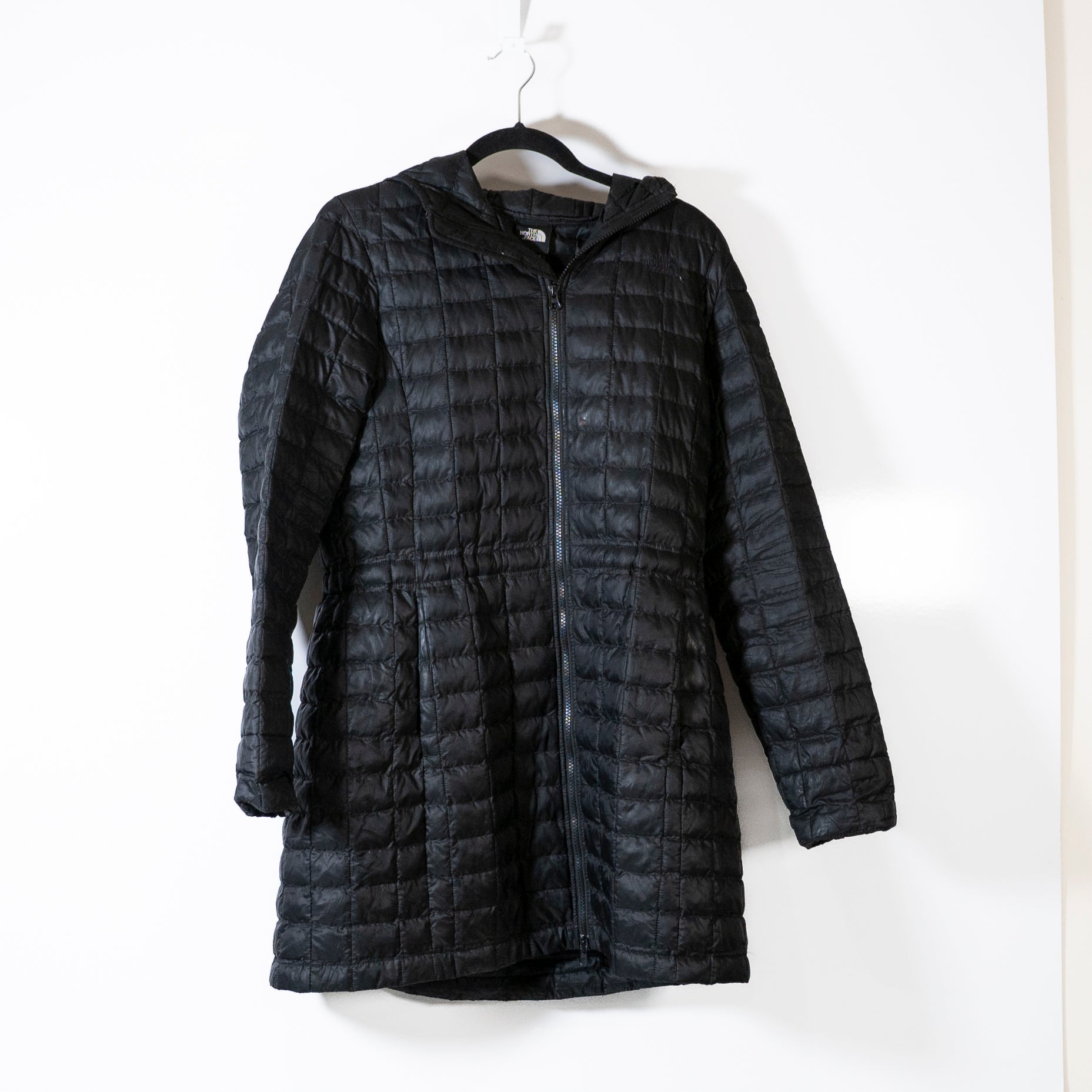 The North Face Women's ThermoBall Eco Parka Quilted Full Zip Hooded Jacket Black