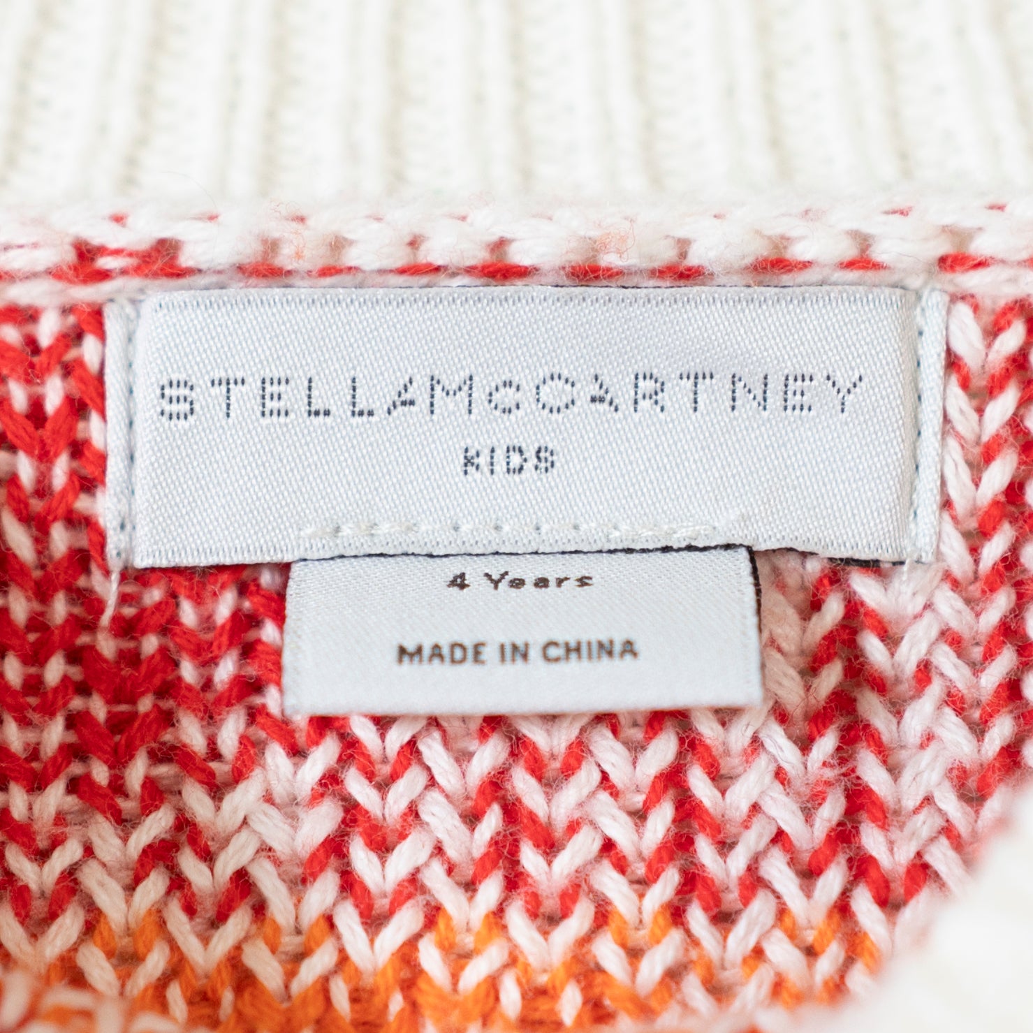 Stella Mccartney Kids' White Handle With Care Graphic Print Knit Jumper Sweater