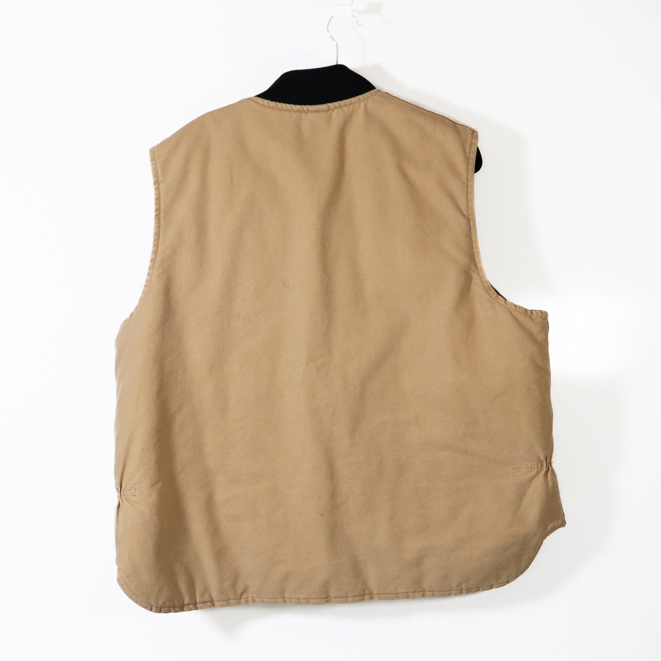 Carhartt Men's Cotton Canvas Sleeveless Collarless Full Zip Vest Jacket Khaki