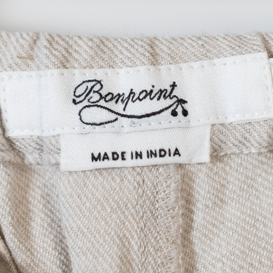 Bonpoint Kid's Boy's Cotton Linen Blend Pull On Mini Casual Shorts Khaki 4
