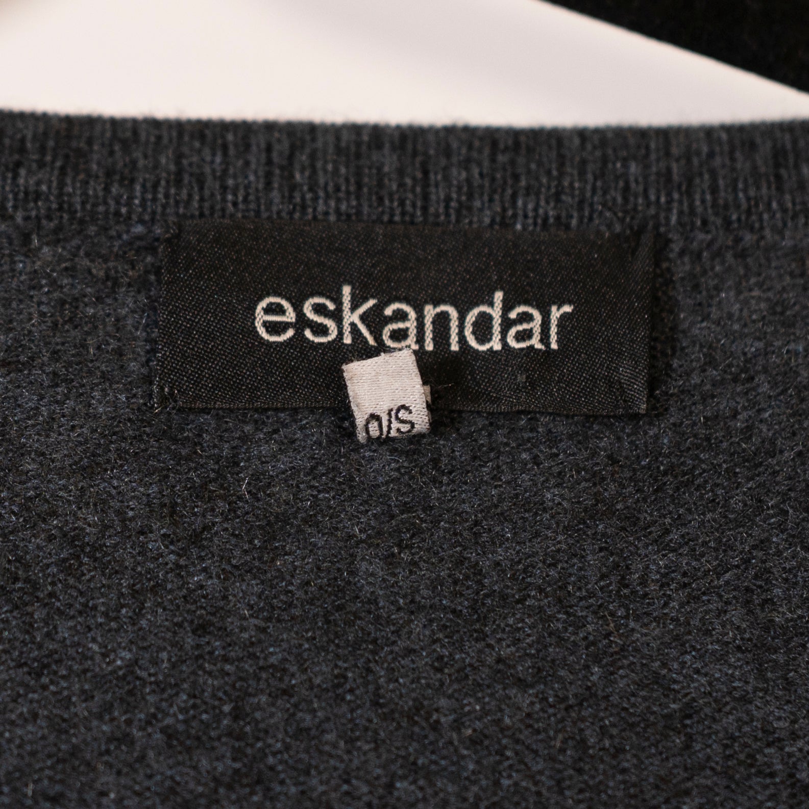 Eskandar Women's 100% Cashmere Knit Crew Neck Long Sleeve Pullover Sweater Gray