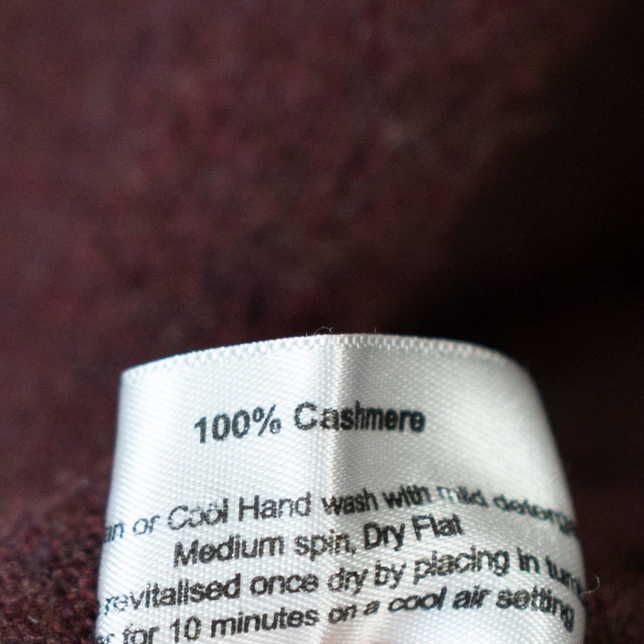 Eskandar 100% Cashmere Knit Crew Neck Long Sleeve Pullover Sweater Purple