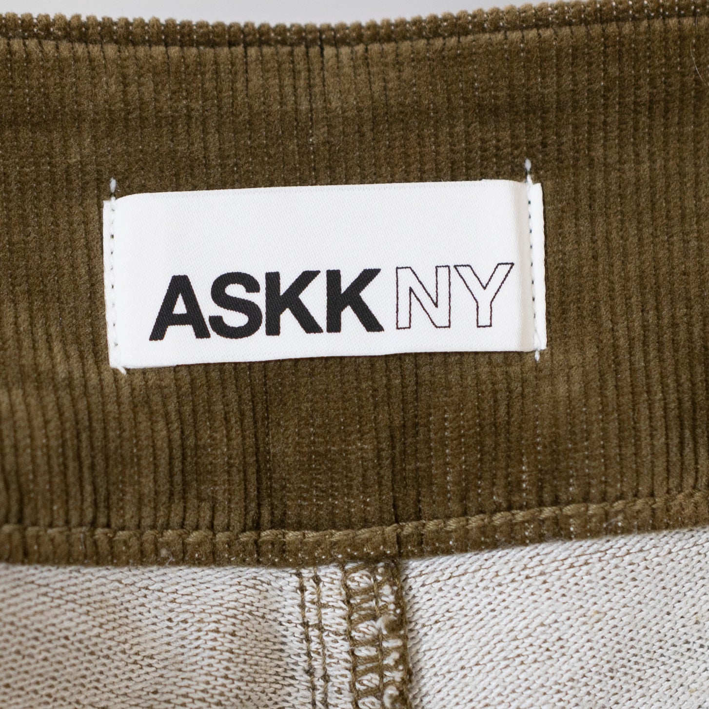 NEW Askk Brighton Wide Leg Velvet Velour Corduroy Pants Army Green 33