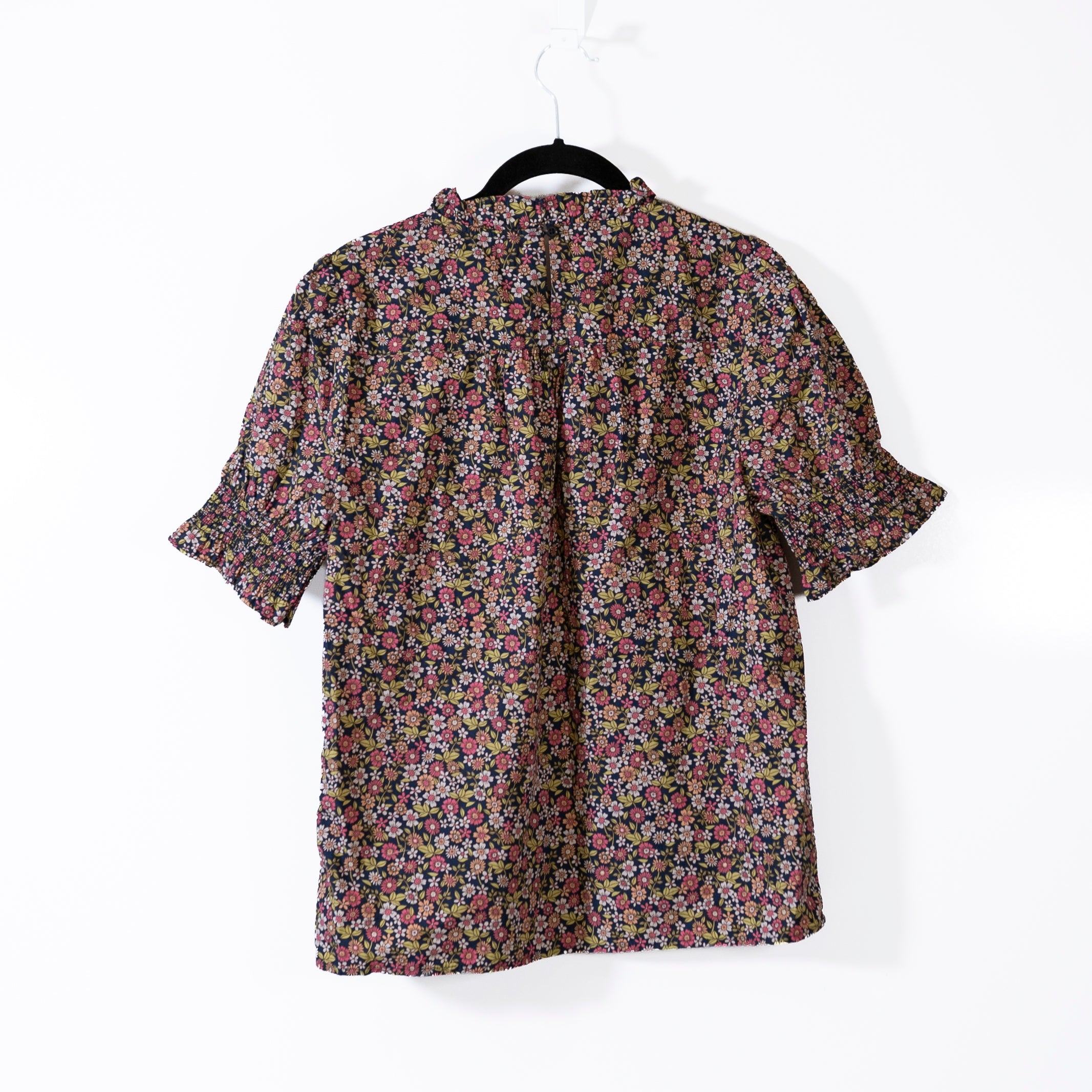 NEW J. Crew Smocked Puff Sleeve Cotton Poplin Blouse Top In Meadow Floral XS