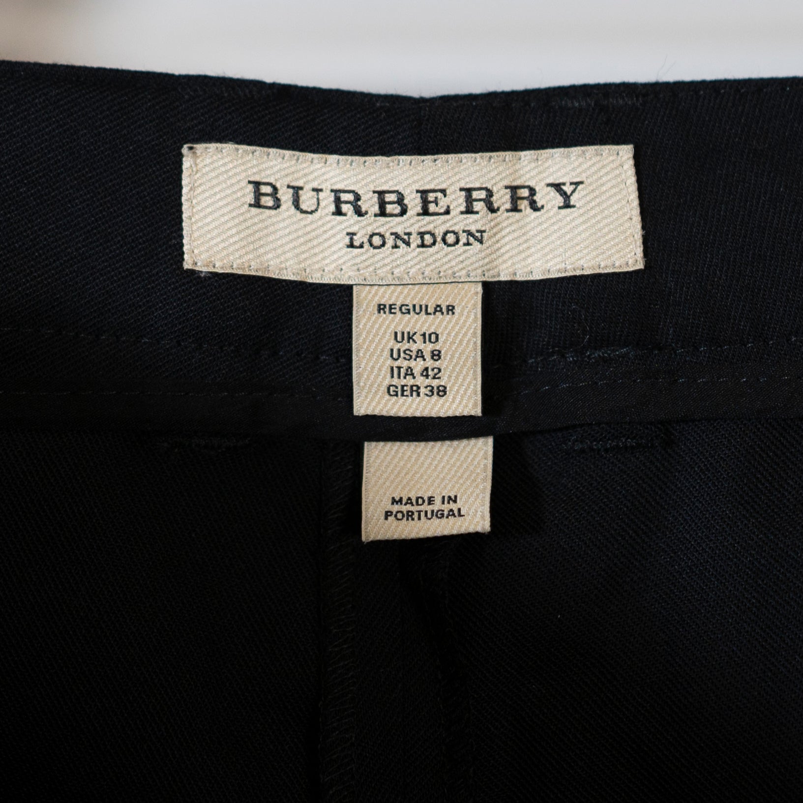 Burberry London Women's Wool Stretch Mid Rise Ankle Crop Trouser Pants Black 8