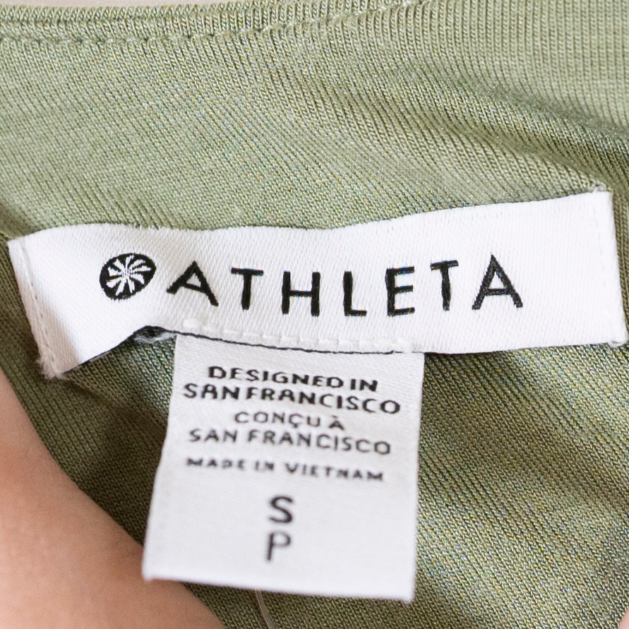 NEW Athleta Santorini Midi Jersey Knit Stretch Athleisure Dress Eucalyptus Olive