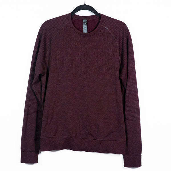 Lululemon At Ease Crew Long Sleeve Pullover Sweater Heathered Savannah Black M