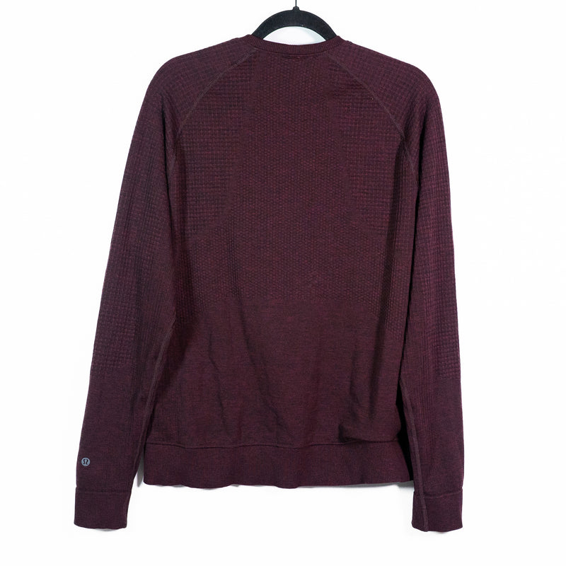 Lululemon At Ease Crew Long Sleeve Pullover Sweater Heathered Savannah Black M